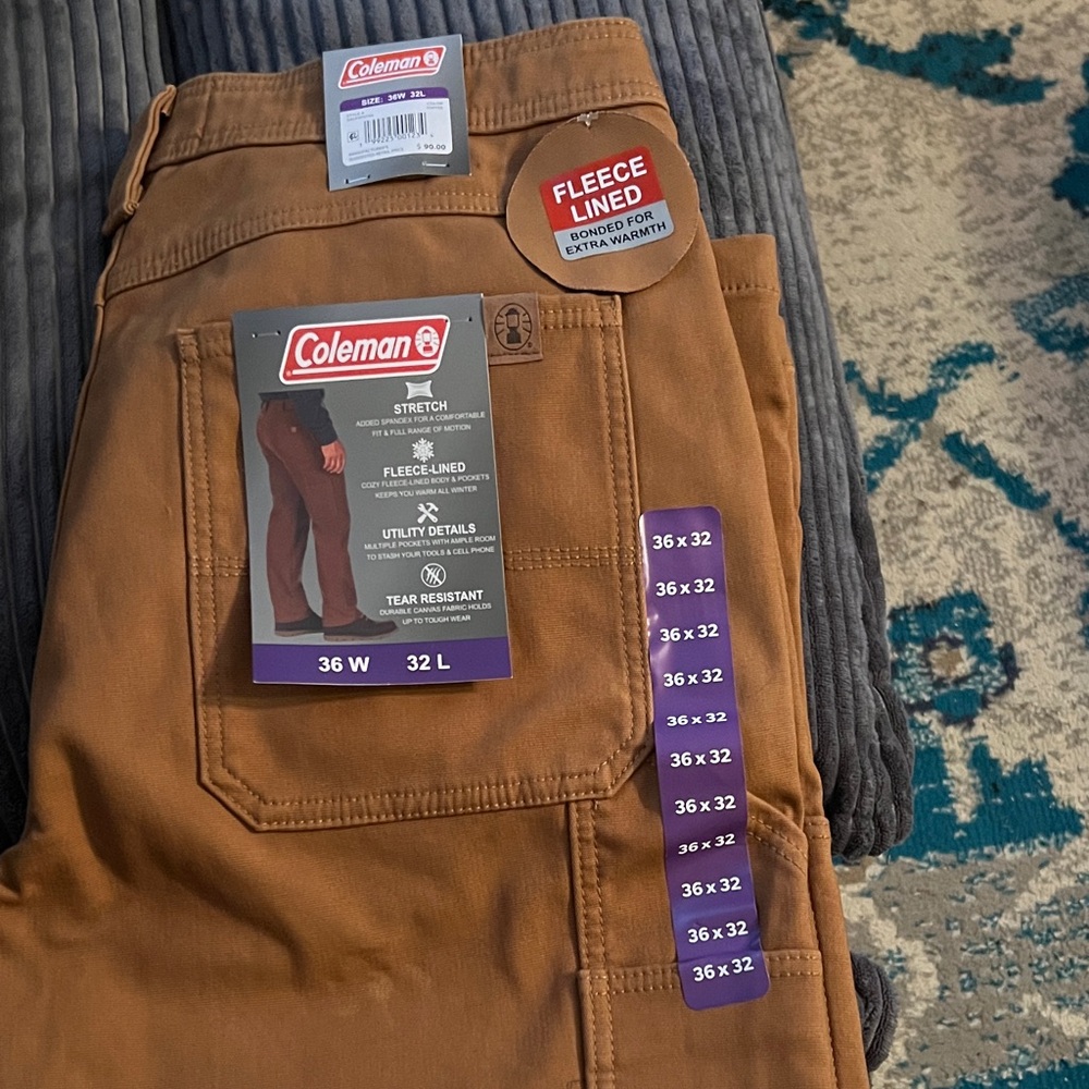 Coleman Tan Fleece Lined Pants